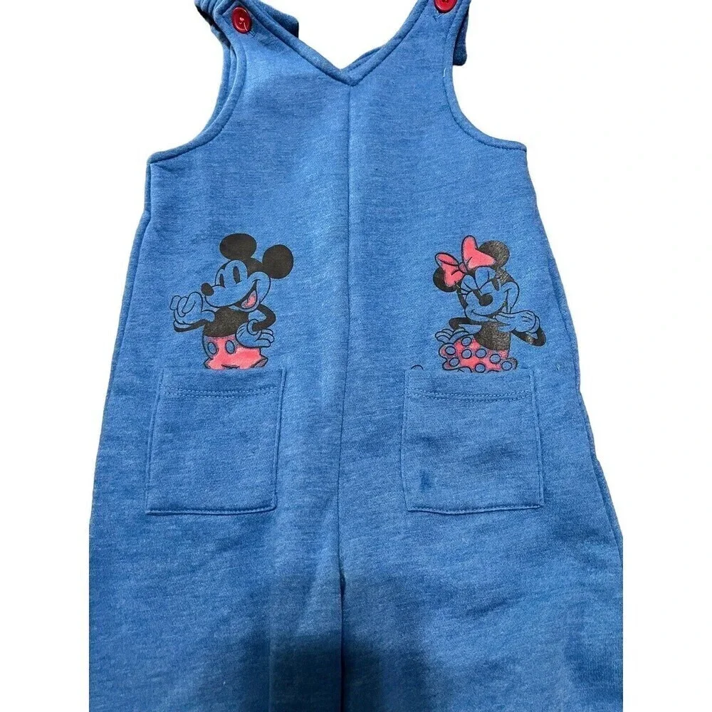 Disney Junior Minnie And Mickey Mouse Overalls Romper Set Size 4T